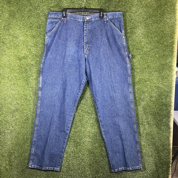 Wrangler Carpenter Jeans Mens 40x32 Relaxed Fit Workwear Utility Pants Denim - Picture 1 of 11